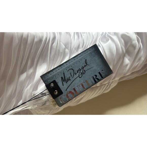 Mac Duggal Couture Dress Womens 18 White 4911H Ruffle Gown Strapless Beaded Prom - Picture 6 of 11